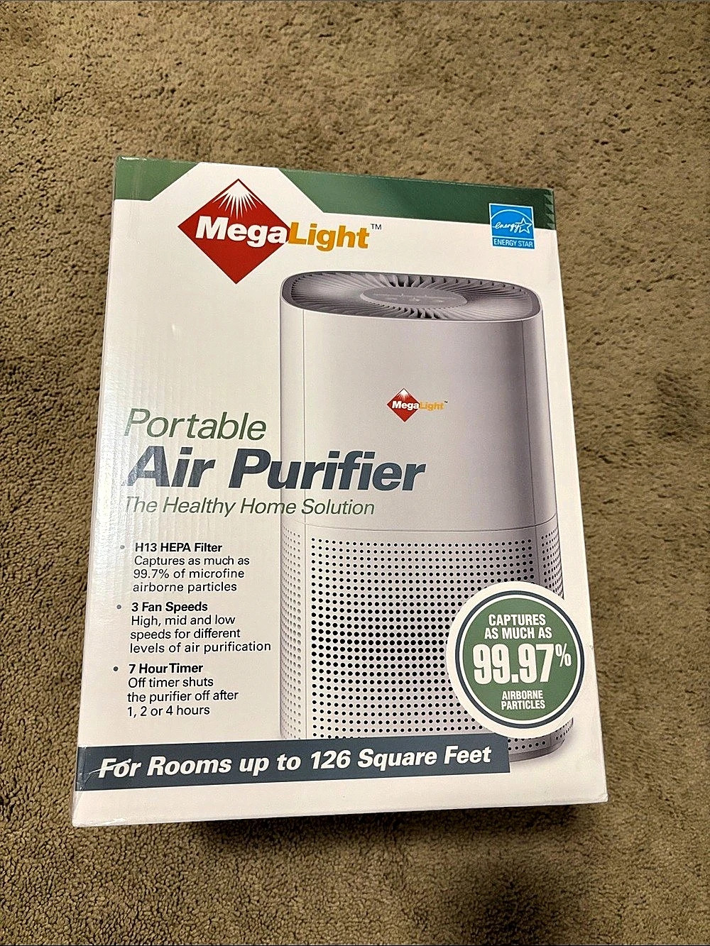 MegaLight Portable Air Purifier White